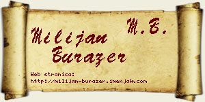Milijan Burazer vizit kartica